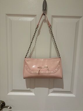 Women's Pink Shoulder Bag with Chain Strap
